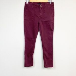 Tinsel Burgundy Frayed Hem Chino Pant